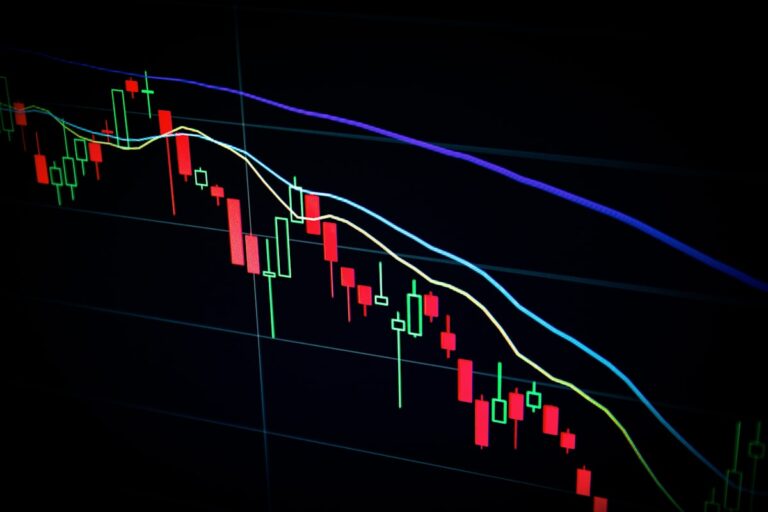 Gráfico de mercado financeiro representando estudo sobre ações